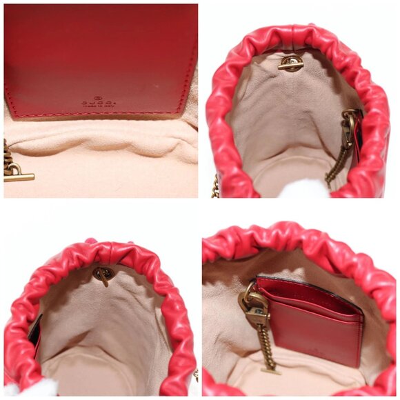 GUCCI Chain Shoulder Bag Leather Red Gold 575163 Auth 135268M - Picture 16 of 16